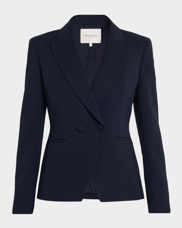 Double-Breasted Pick Stitch Blazer